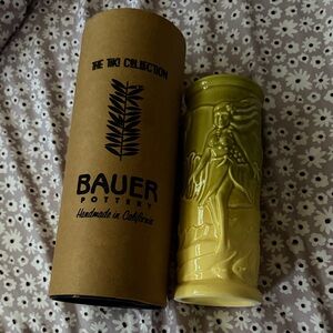 Bauer Pottery Tiki Mug - Yellow Ceramic